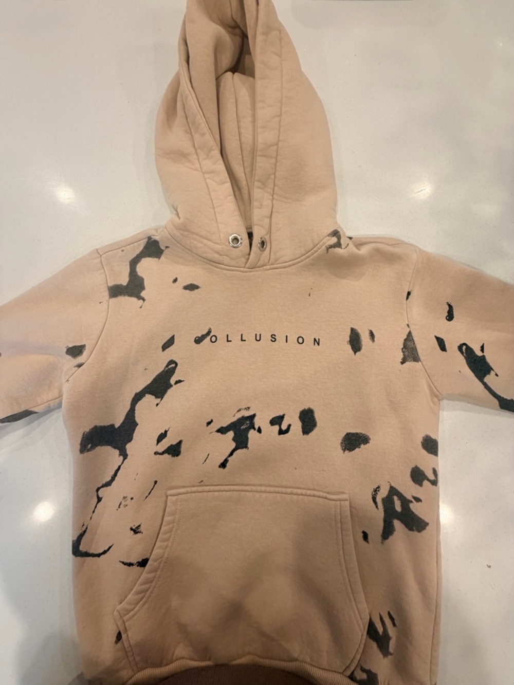 Barazza Tekstil Beige Hoodie Small Minimal Graphic Cozy